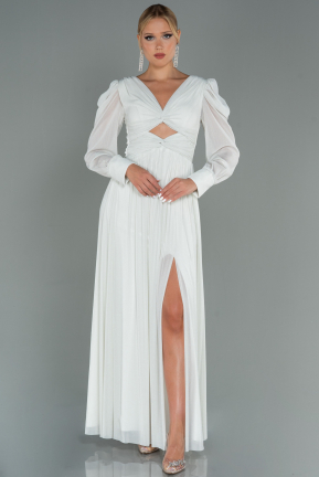Long White Evening Dress ABU3103