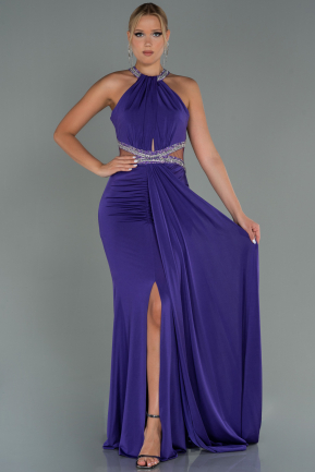Long Purple Prom Gown ABU3106