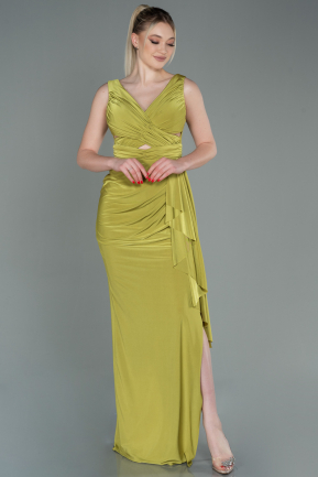 Long Pistachio Green Prom Gown ABU3098