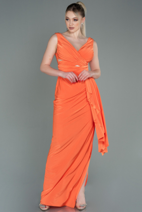 Long Orange Prom Gown ABU3098