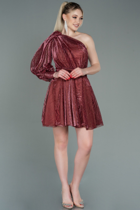 Short Rose Colored Invitation Dress ABK1746