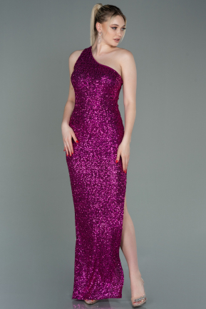 Long Fuchsia Scaly Prom Gown ABU3119