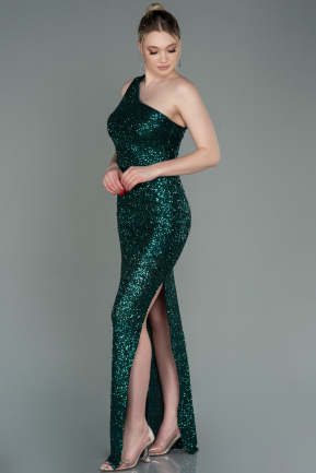 Long Emerald Green Scaly Prom Gown ABU3119