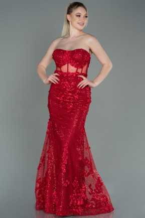 Long Red Mermaid Prom Dress ABU3120