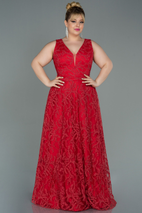 Red Long Plus Size Evening Dress ABU2537