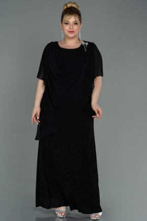 Long Black Plus Size Evening Dress ABU3124