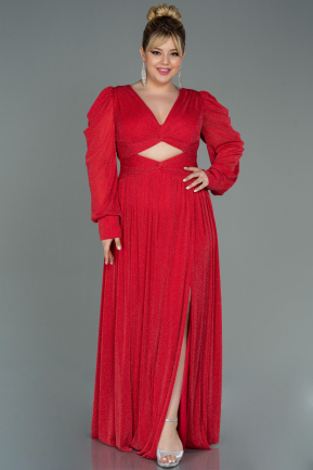 Long Red Plus Size Evening Dress ABU3104