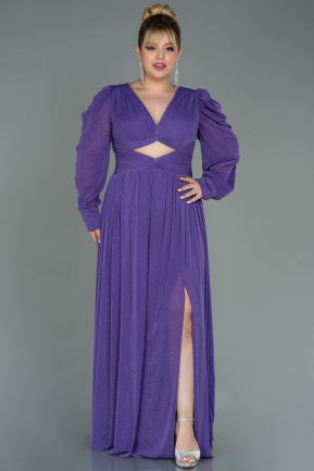 Long Purple Plus Size Evening Dress ABU3104