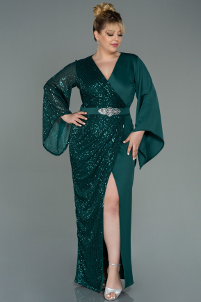 Long Emerald Green Plus Size Evening Dress ABU2149