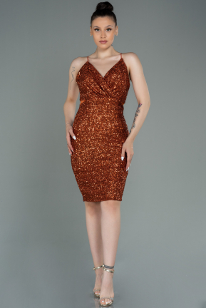 Short Light Brown Scaly Invitation Dress ABK1763