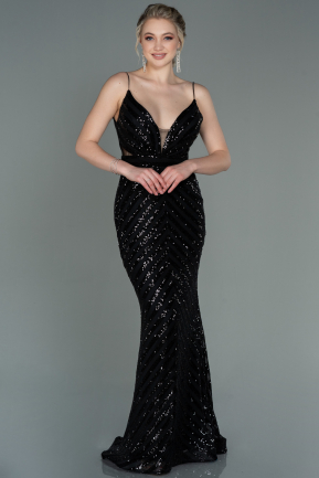 Black Long Mermaid Evening Dress ABU892