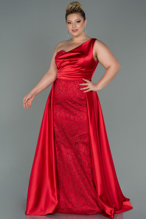 Long Red Plus Size Evening Dress ABU3171