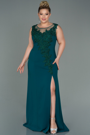 Green Long Plus Size Evening Dress ABU1870