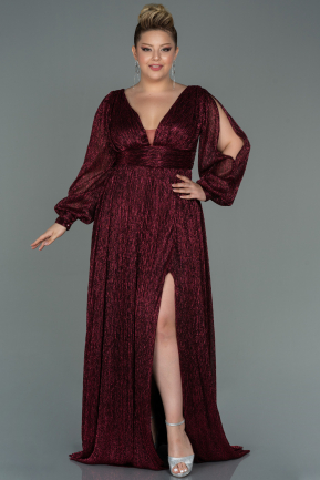 Long Burgundy Plus Size Evening Dress ABU3154