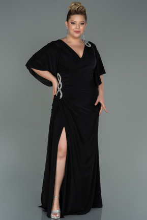 Long Black Plus Size Evening Dress ABU3173