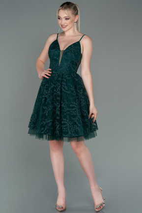 Short Emerald Green Invitation Dress ABK1789