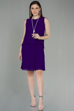 Purple Short Invitation Dress ABK782