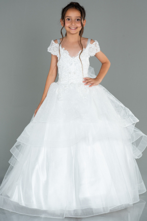 White Kid Wedding Dress AN30009