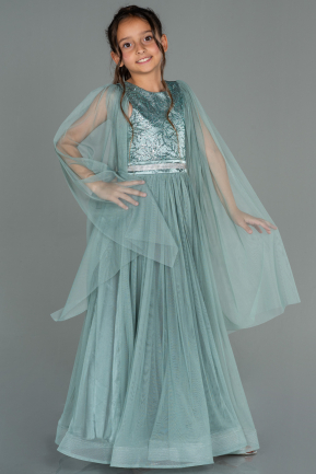 Long Turquoise Girl Dress ABU3155