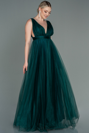 Long Emerald Green Prom Gown ABU3135