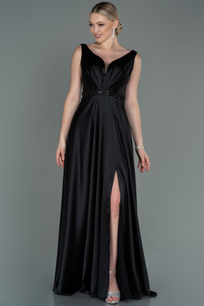 Long Black Engagement Dress ABU3199