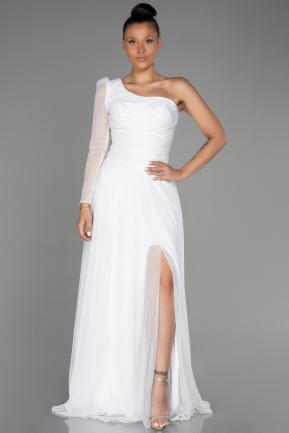 Long White Evening Dress ABU3208
