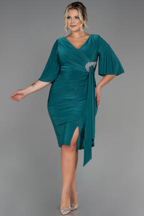 Midi Green Plus Size Evening Dress ABK1801
