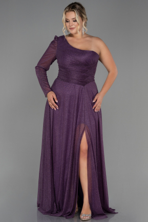 Long Purple Plus Size Evening Dress ABU3210