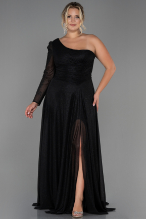 Long Black Plus Size Evening Dress ABU3210