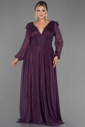 Long Purple Oversized Evening Dress ABU3218