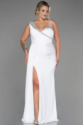 Long White Oversized Evening Dress ABU3148