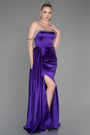 Purple Long Satin Evening Dress ABU2618