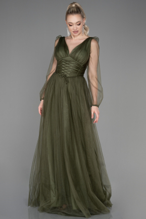 Long Olive Drab Evening Dress ABU3207