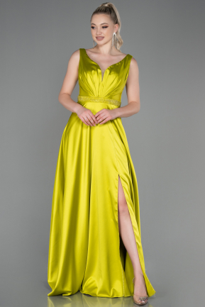 Pistachio Green Long Engagement Dress ABU3199