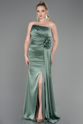Long Turquoise Satin Evening Dress ABU3234