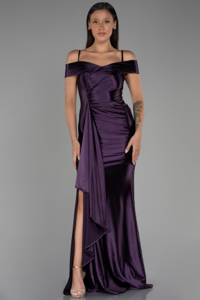Long Dark Purple Prom Gown ABU3240
