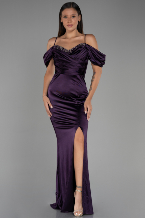 Long Dark Purple Mermaid Evening Dress ABU3241