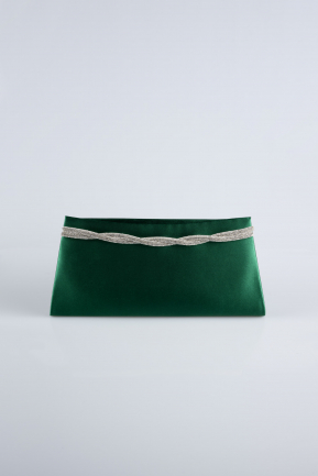 Emerald Green Satin Evening Bag ME500