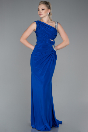 Long Sax Blue Mermaid Evening Dress ABU3206