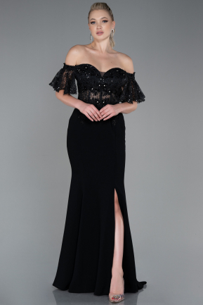 Long Black Dantelle Mermaid Prom Dress ABU2581