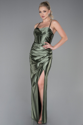 Long Olive Drab Prom Gown ABU3247