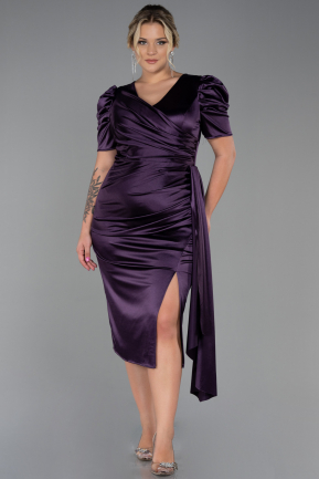 Midi Purple Plus Size Evening Dress ABK1812