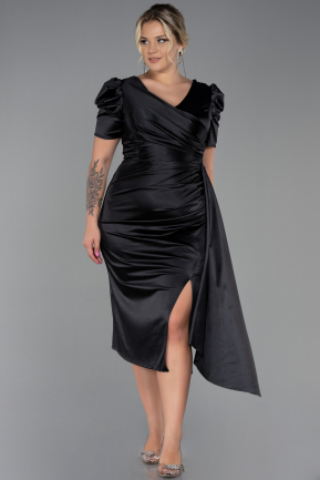 Midi Black Plus Size Evening Dress ABK1812