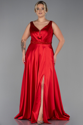 Long Red Plus Size Evening Dress ABU3200