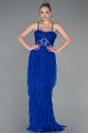 Sax Blue Long Evening Dress ABU2822