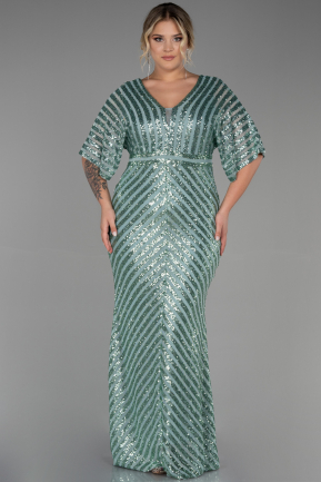 Turquoise Long Plus Size Evening Dress ABU2309