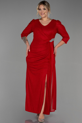 Long Red Plus Size Evening Dress ABU3279