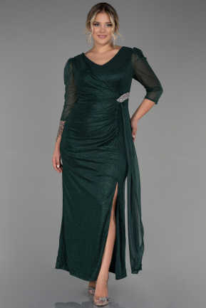 Long Emerald Green Plus Size Evening Dress ABU3279