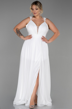 Long White Oversized Evening Dress ABU3174