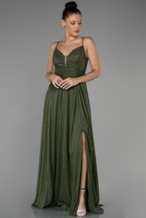 Olive Drab Long Prom Gown ABU3195